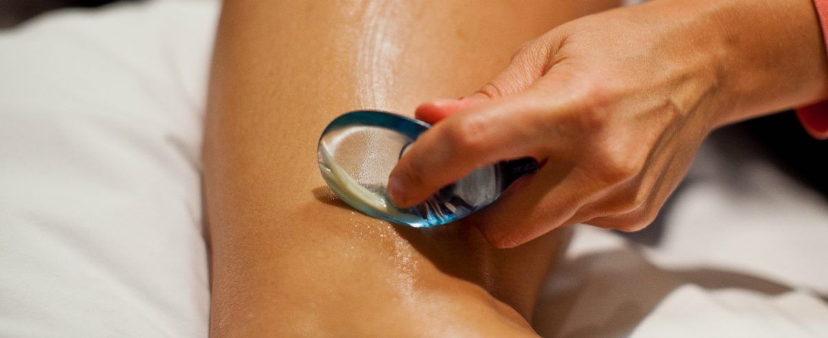 ASTYM treatment on leg